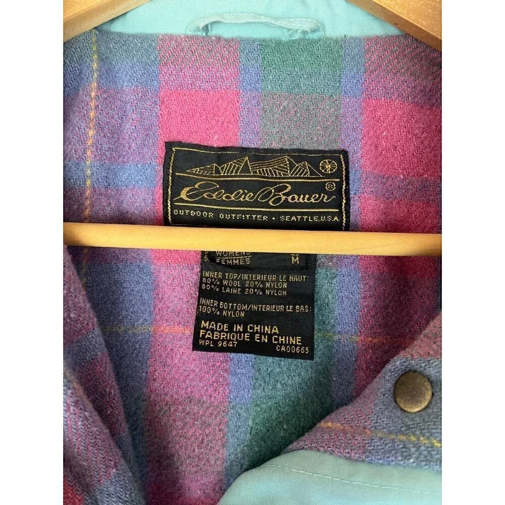 Vintage‎ Eddie Bauer Jacket Womens M Wool Lined Mountain Parka Barn Chore Ski